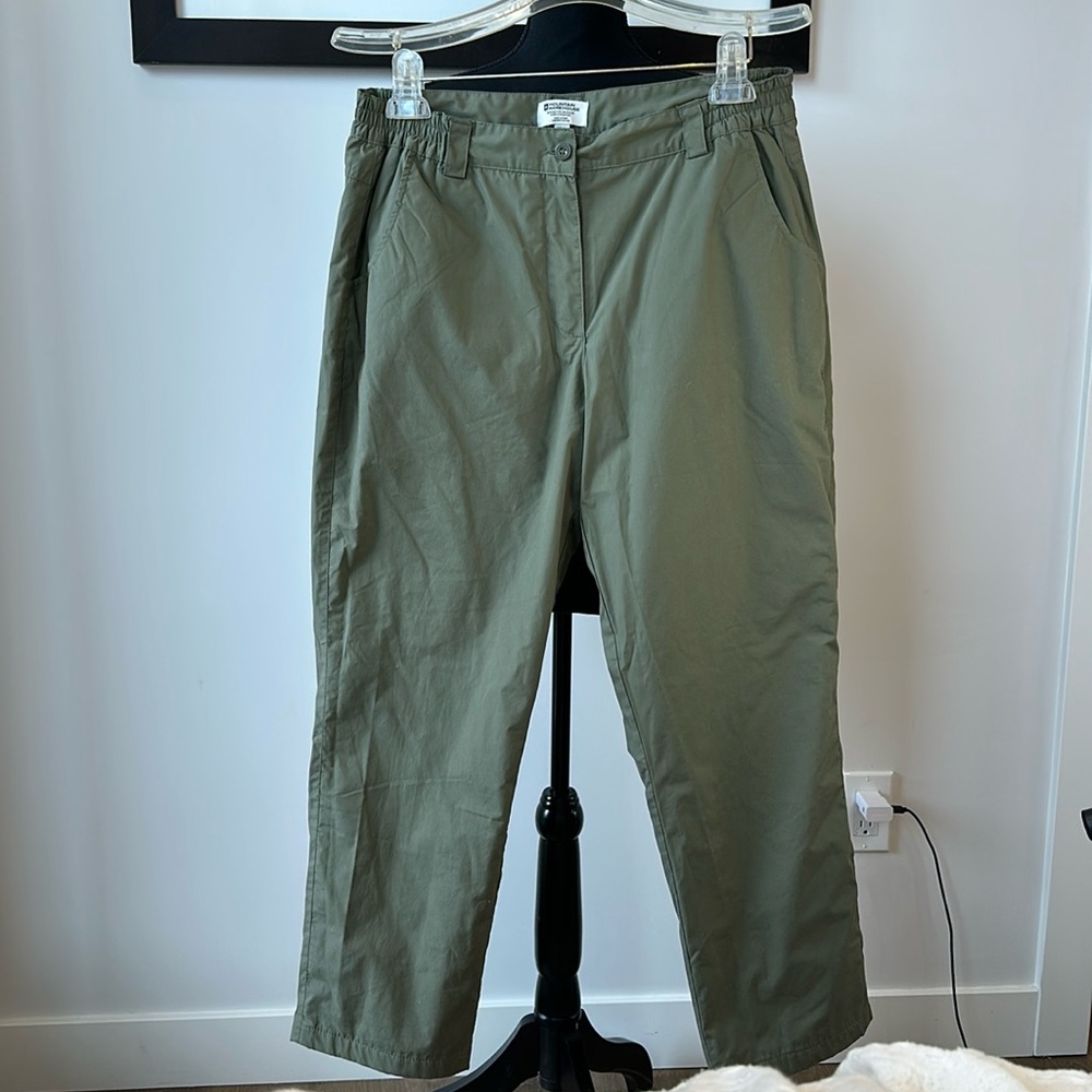 Fleece Lined Pants Hiking Pants Mountain Warehouse Olive Green Twill - Picture 3 of 11